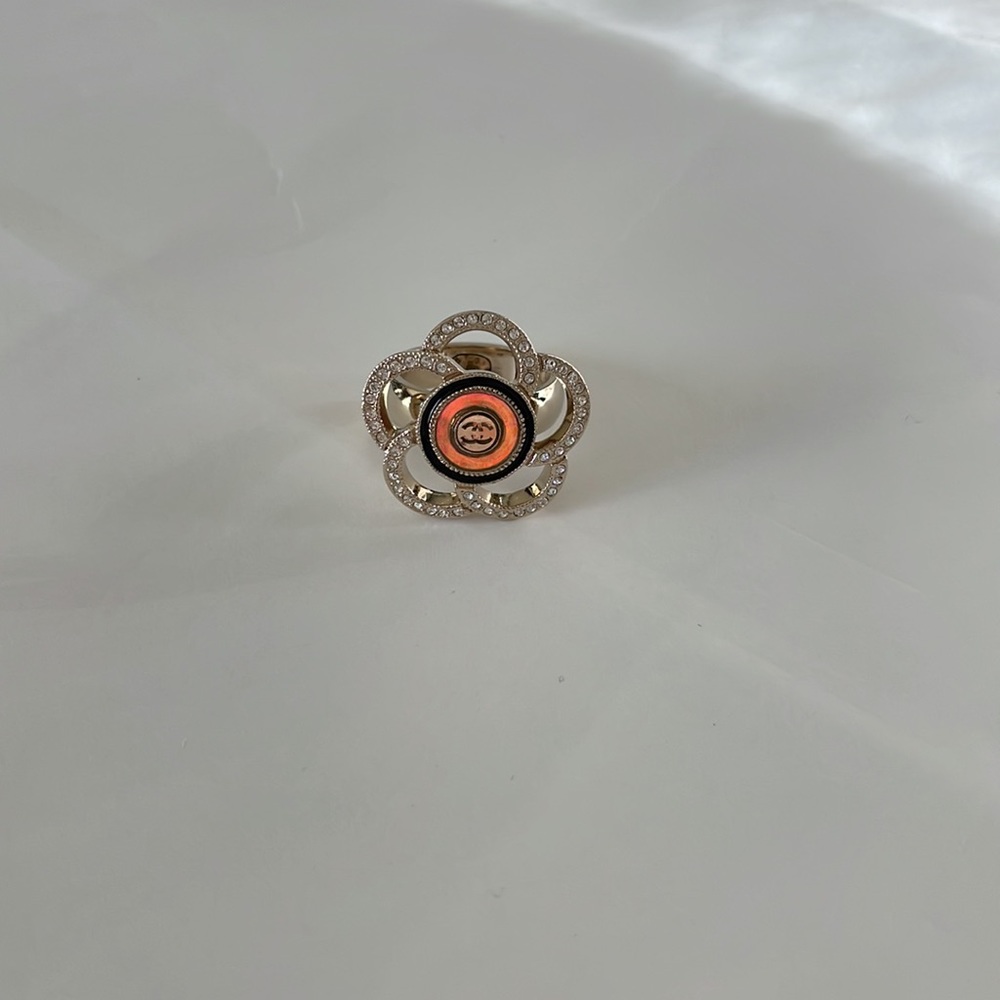 Chanel camellia camelia crystal ring hologram logo center - Picture 9 of 15